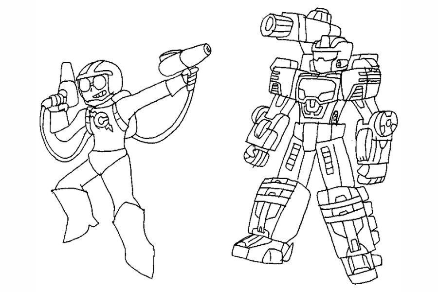 glitch tech coloring pages